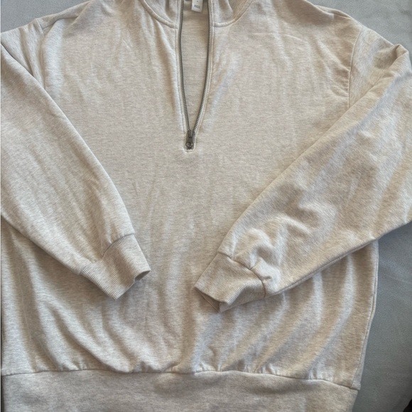 Daily Ritual Oatmeal Quarter Zip - Picture 5 of 10